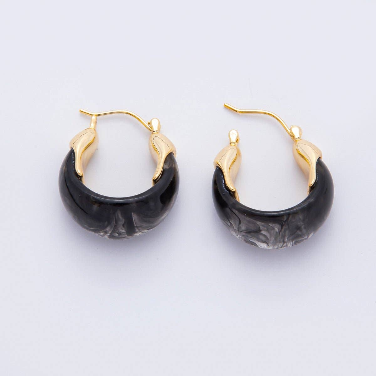18K GF Resin Hoops