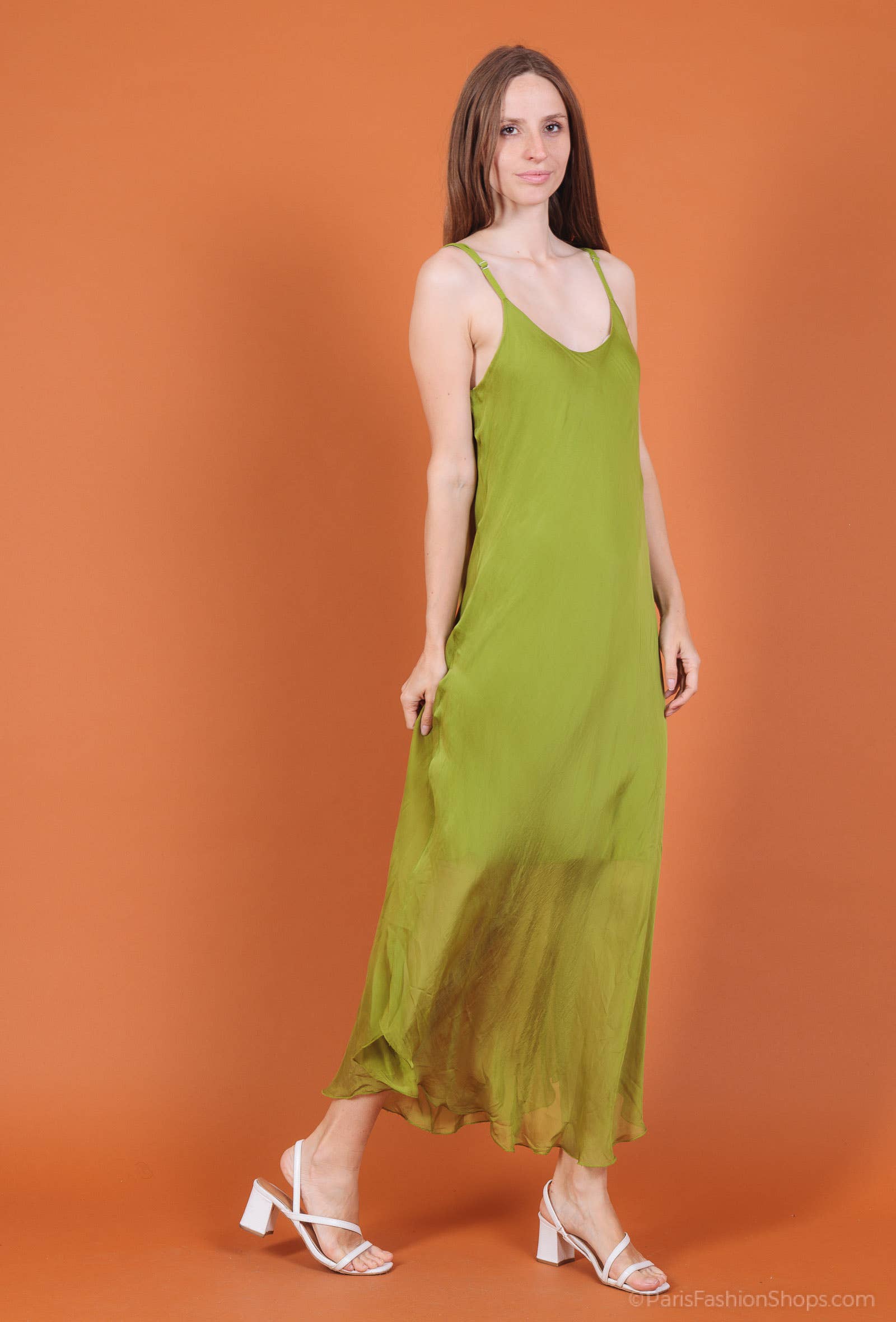 Bias-cut silk dress