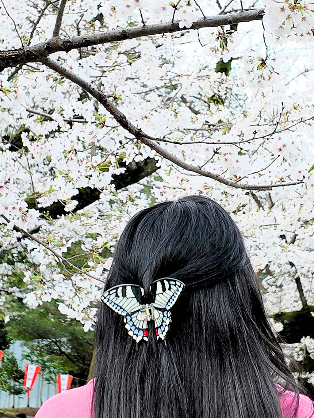 Hand-painted Swallowtail Butterfly Claw Hair Clip