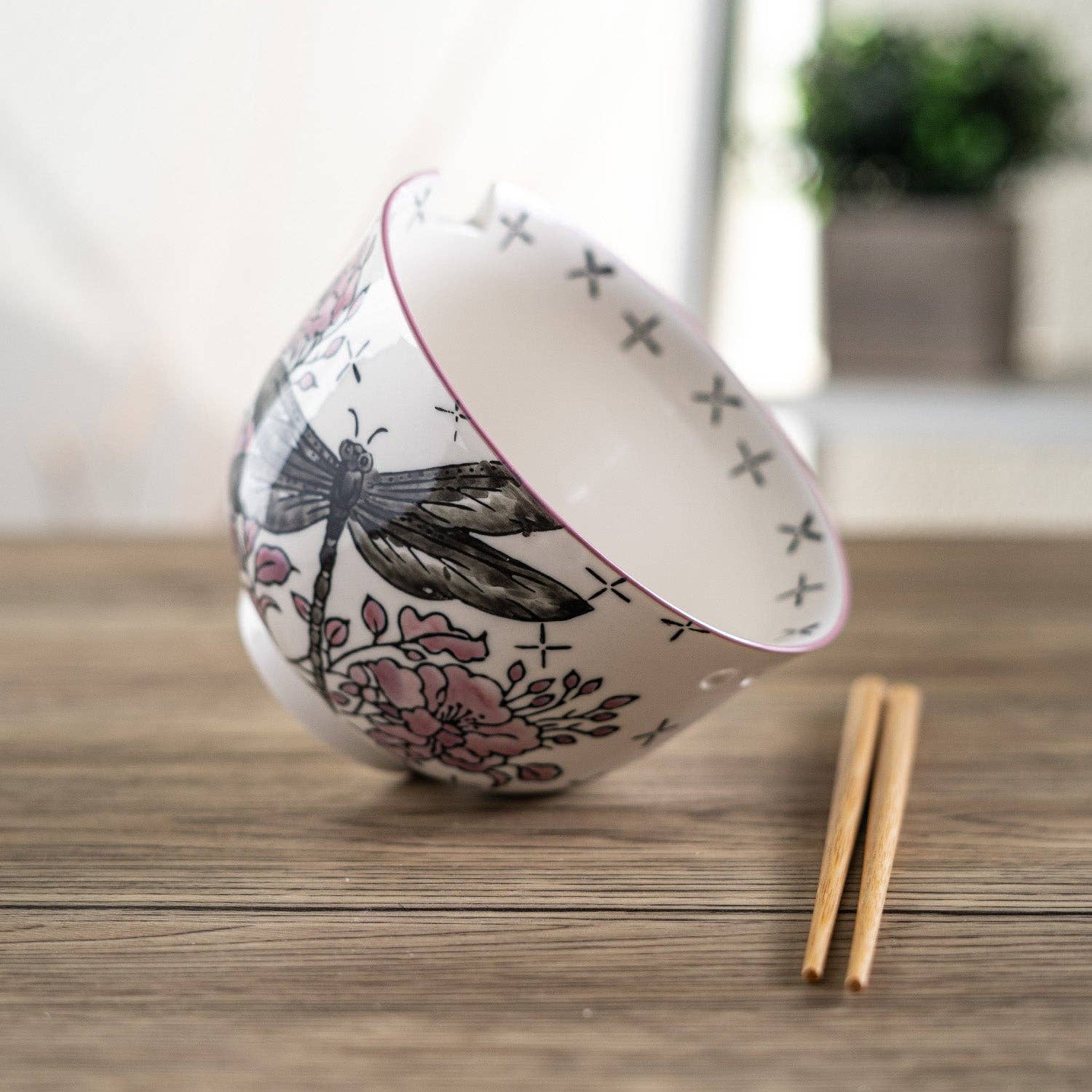 Dragonfly Bowl W/Chopsticks