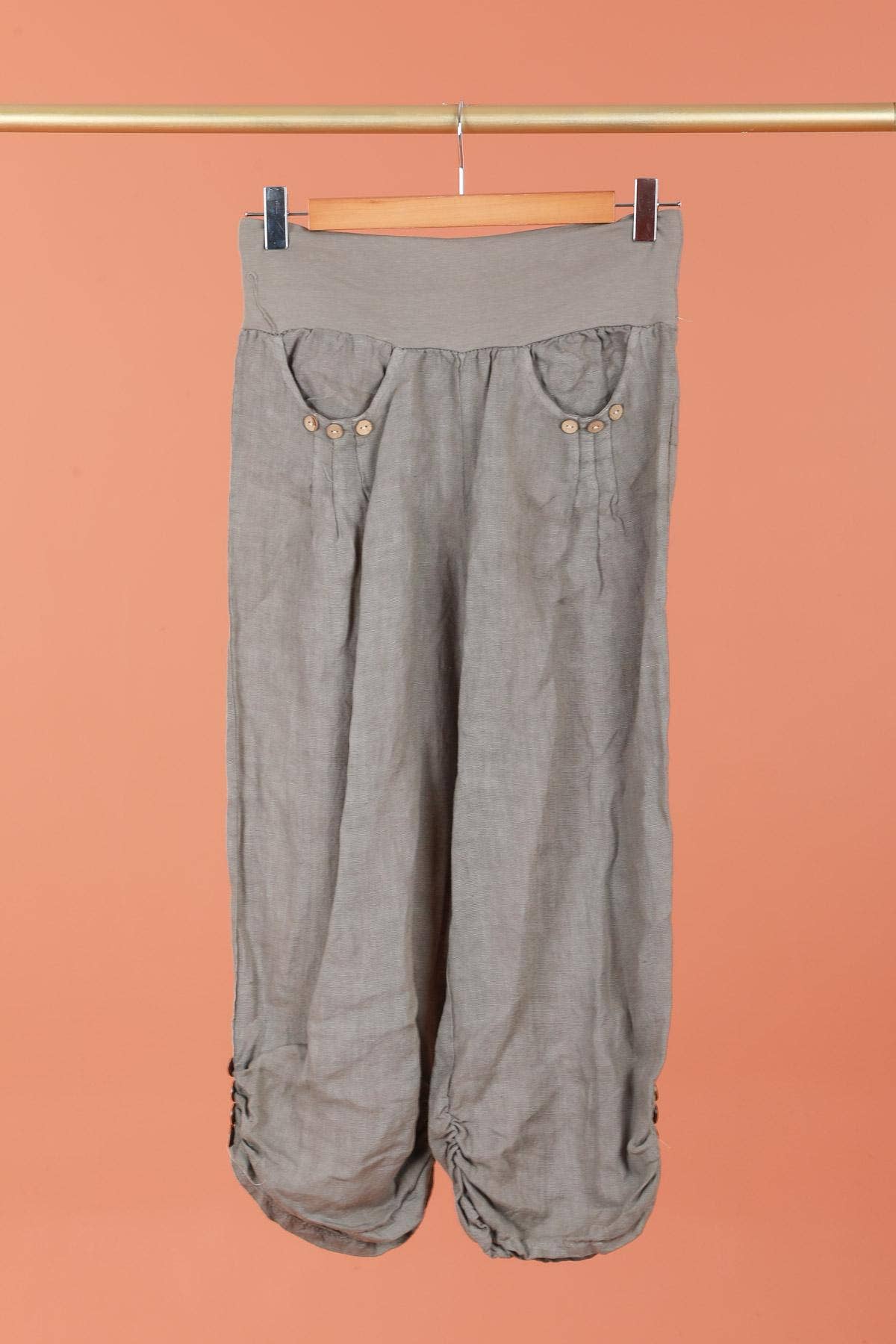 100% LINEN cropped pants