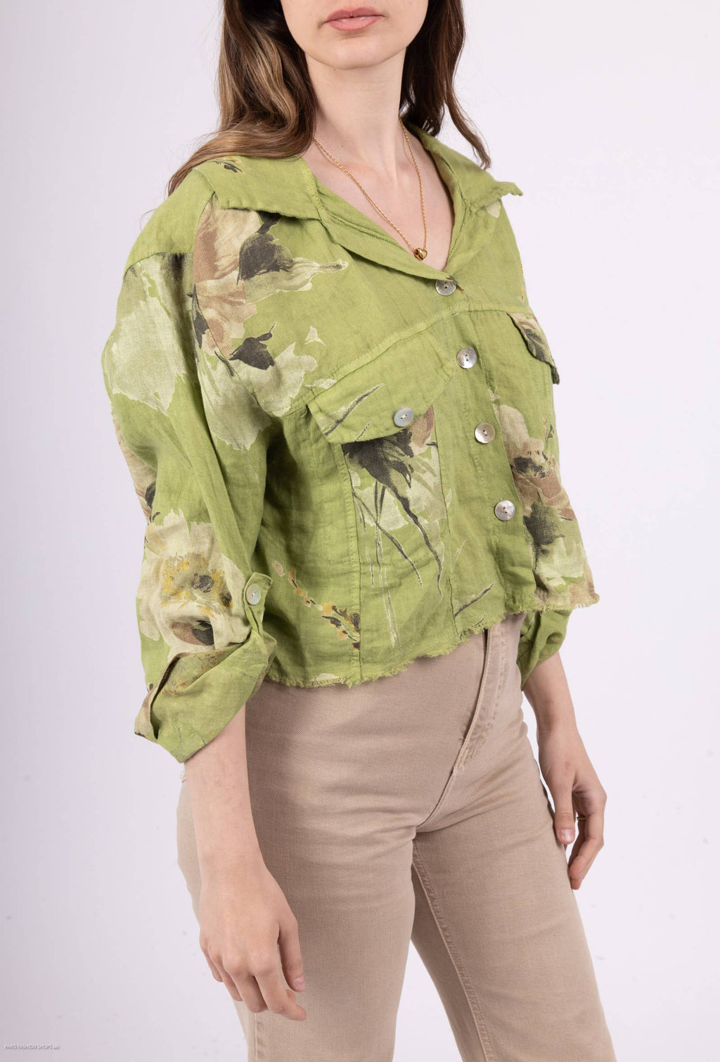 Floral linen jacket