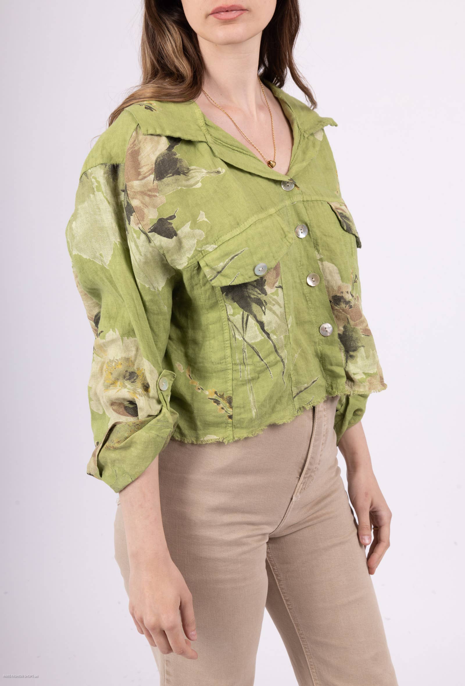 Floral linen jacket