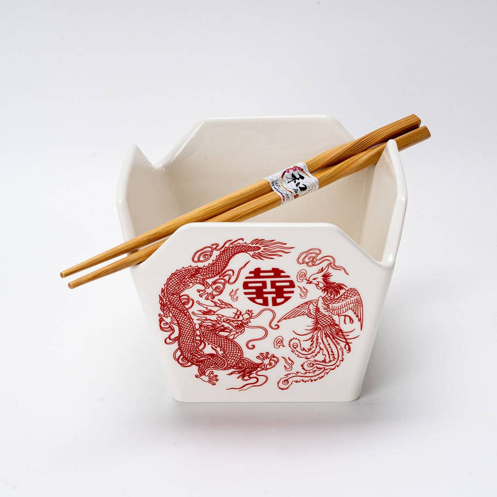 Phoenix Takeout Bowl W/ Chopstix
