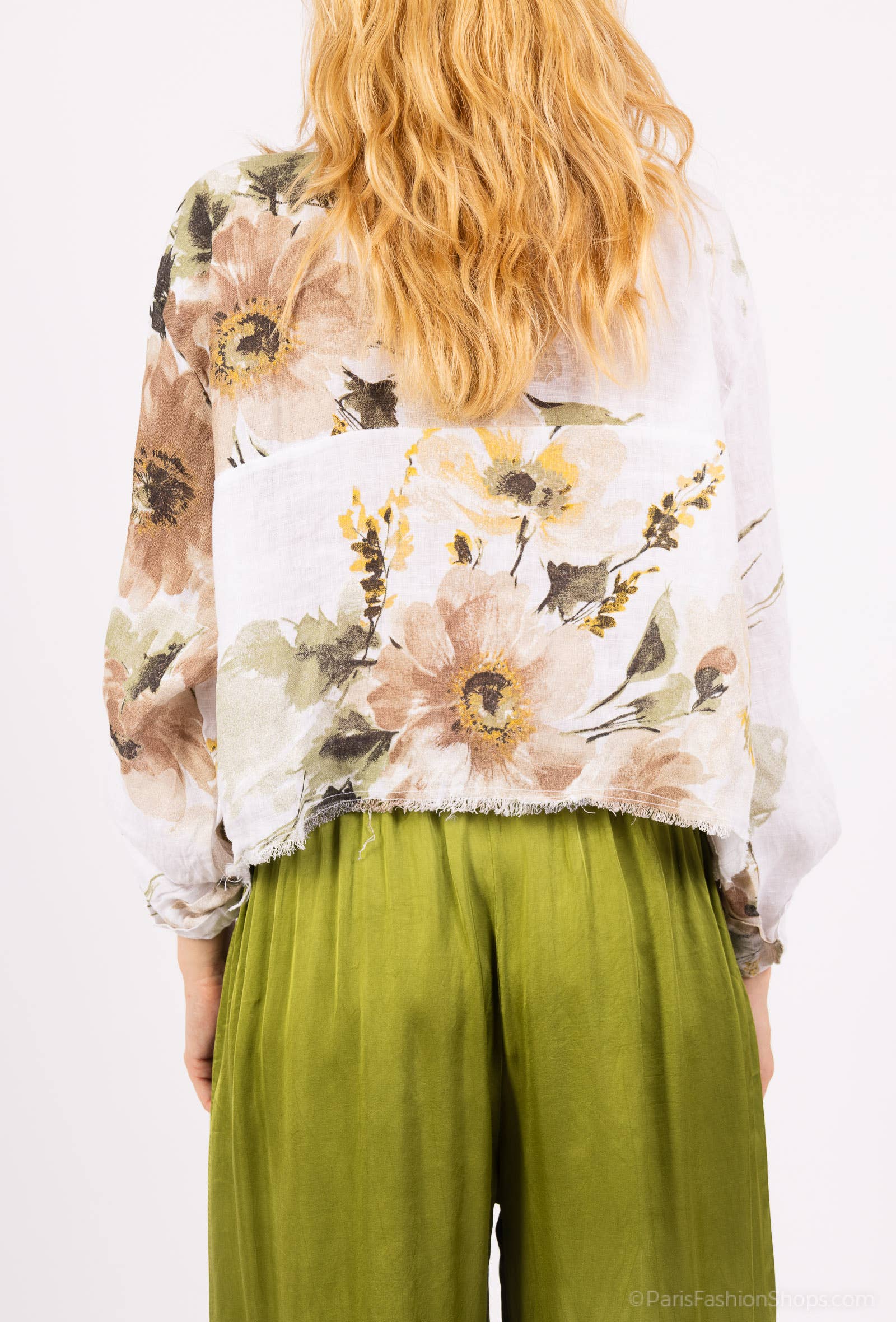 Floral linen jacket