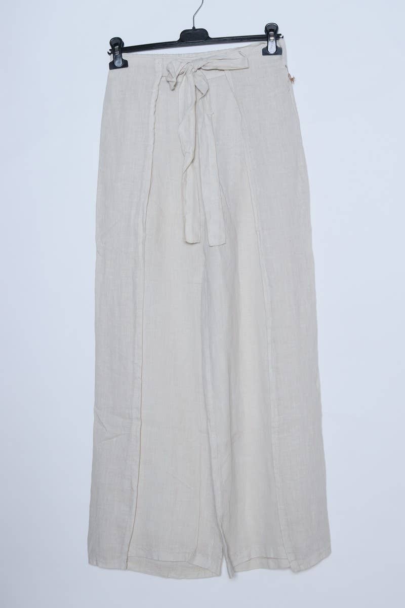 Front Tie Linen Pants