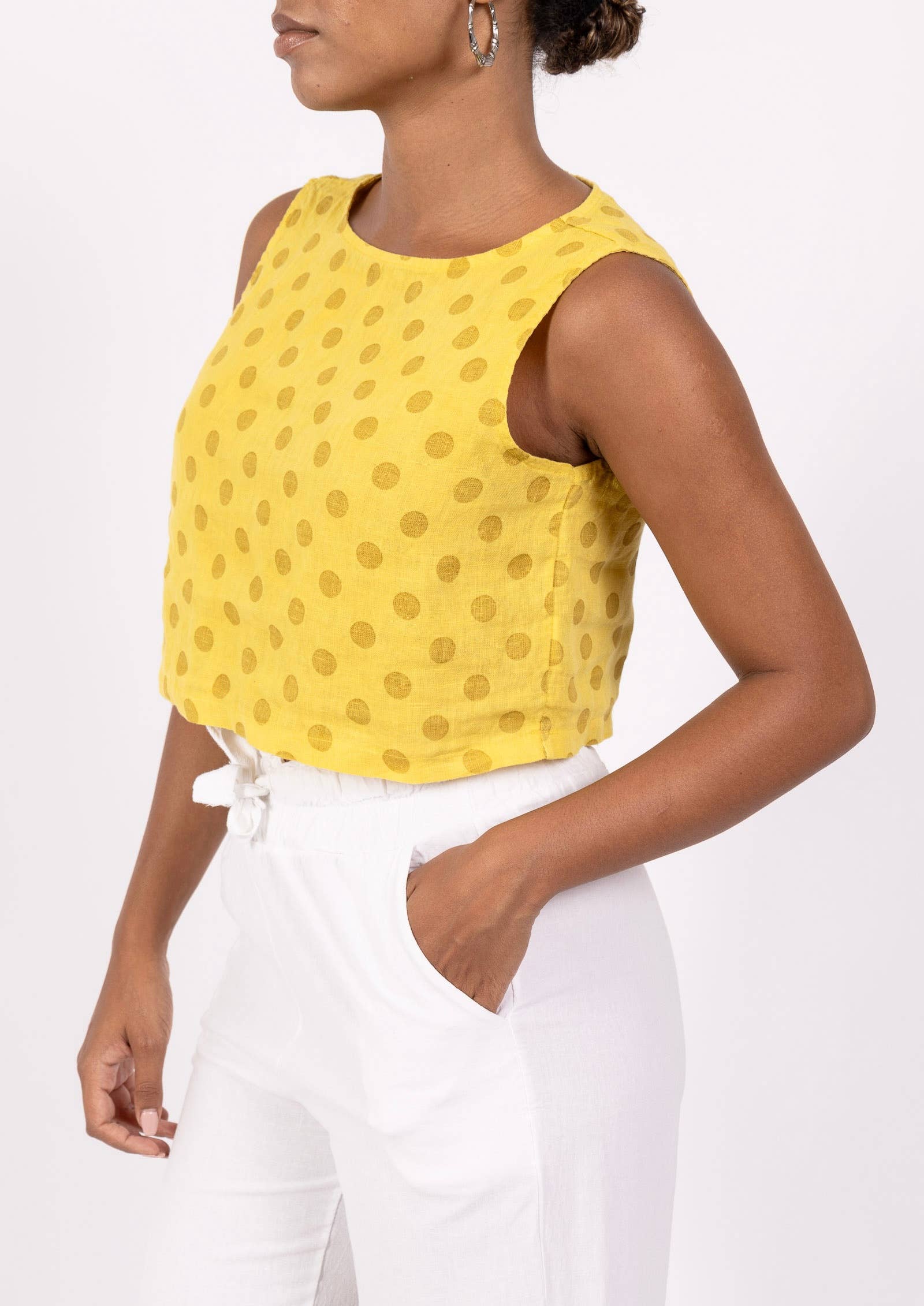 LINEN POLKA DOT CP