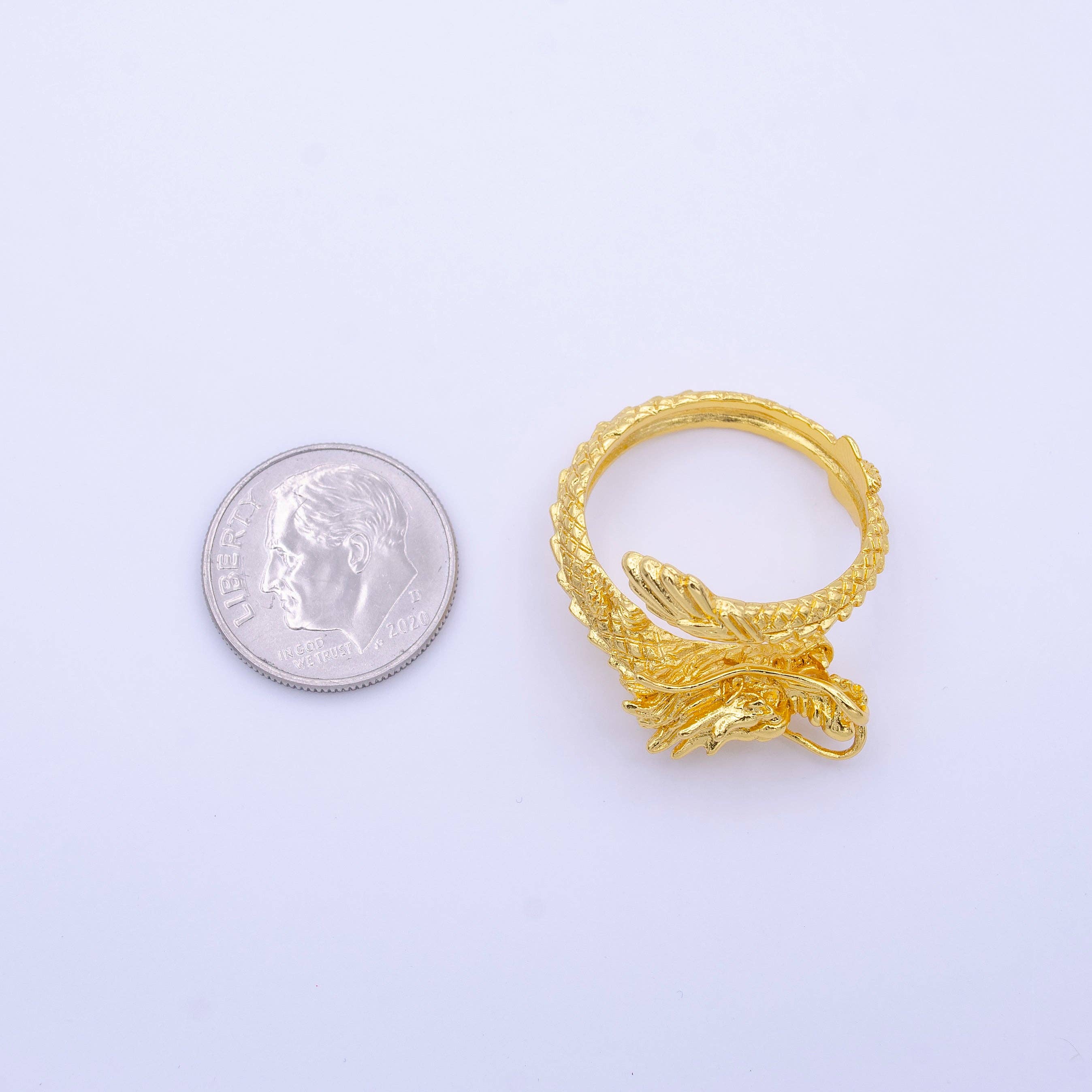24K Scaled Dragon Ring