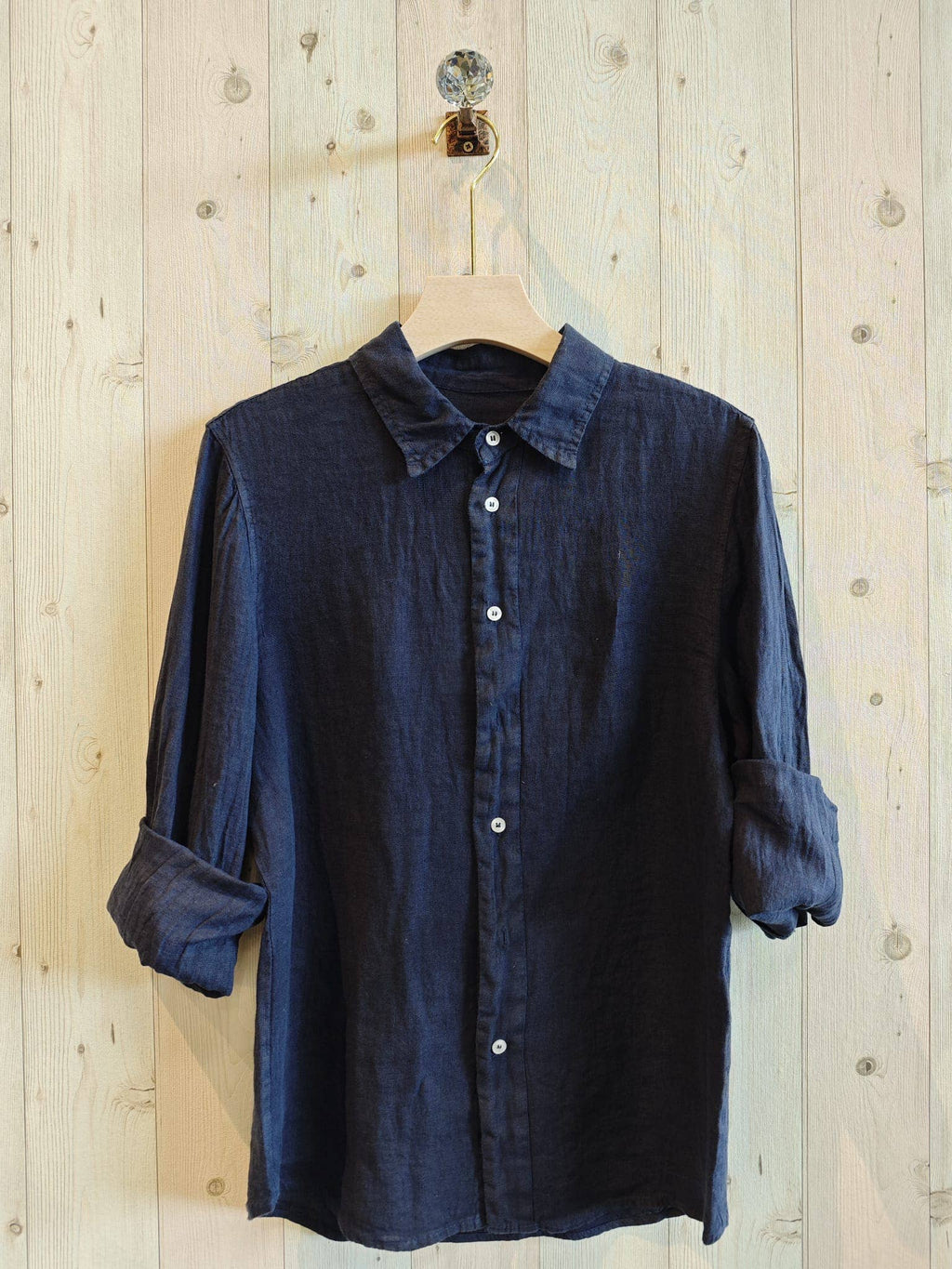 MEN'S 100% LINEN SHIRT-Marine