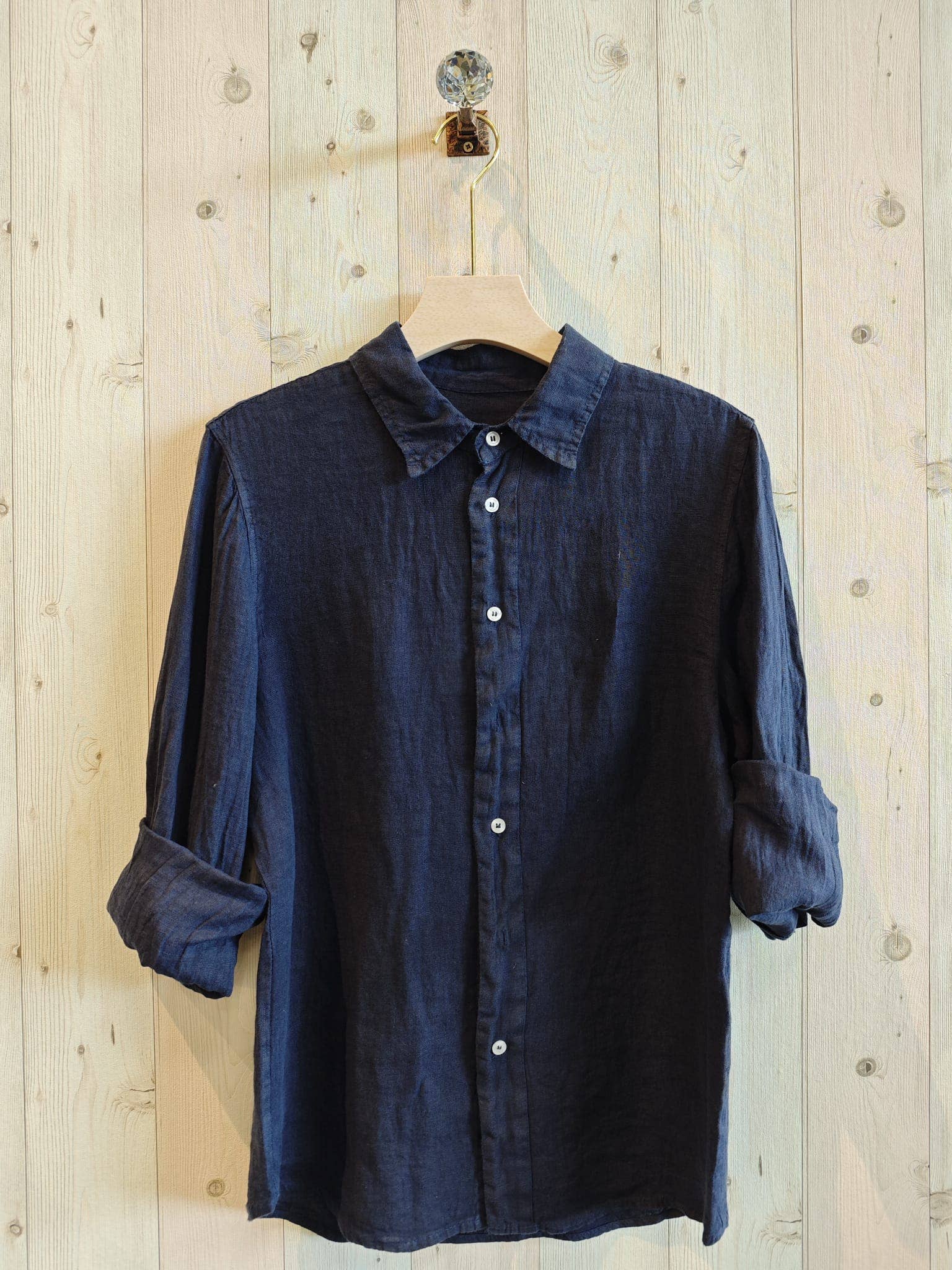 MEN'S 100% LINEN SHIRT-Marine