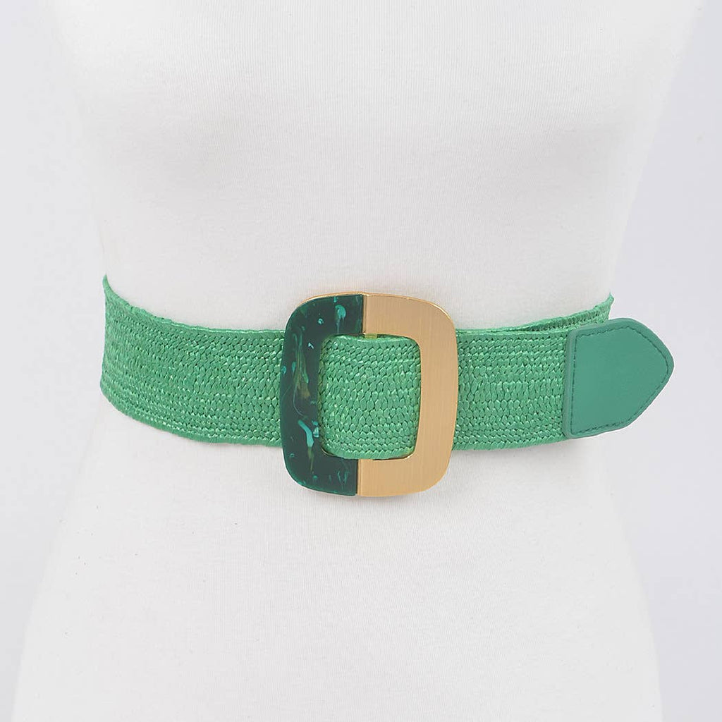 Metal Buckle Stretch Waist Belt