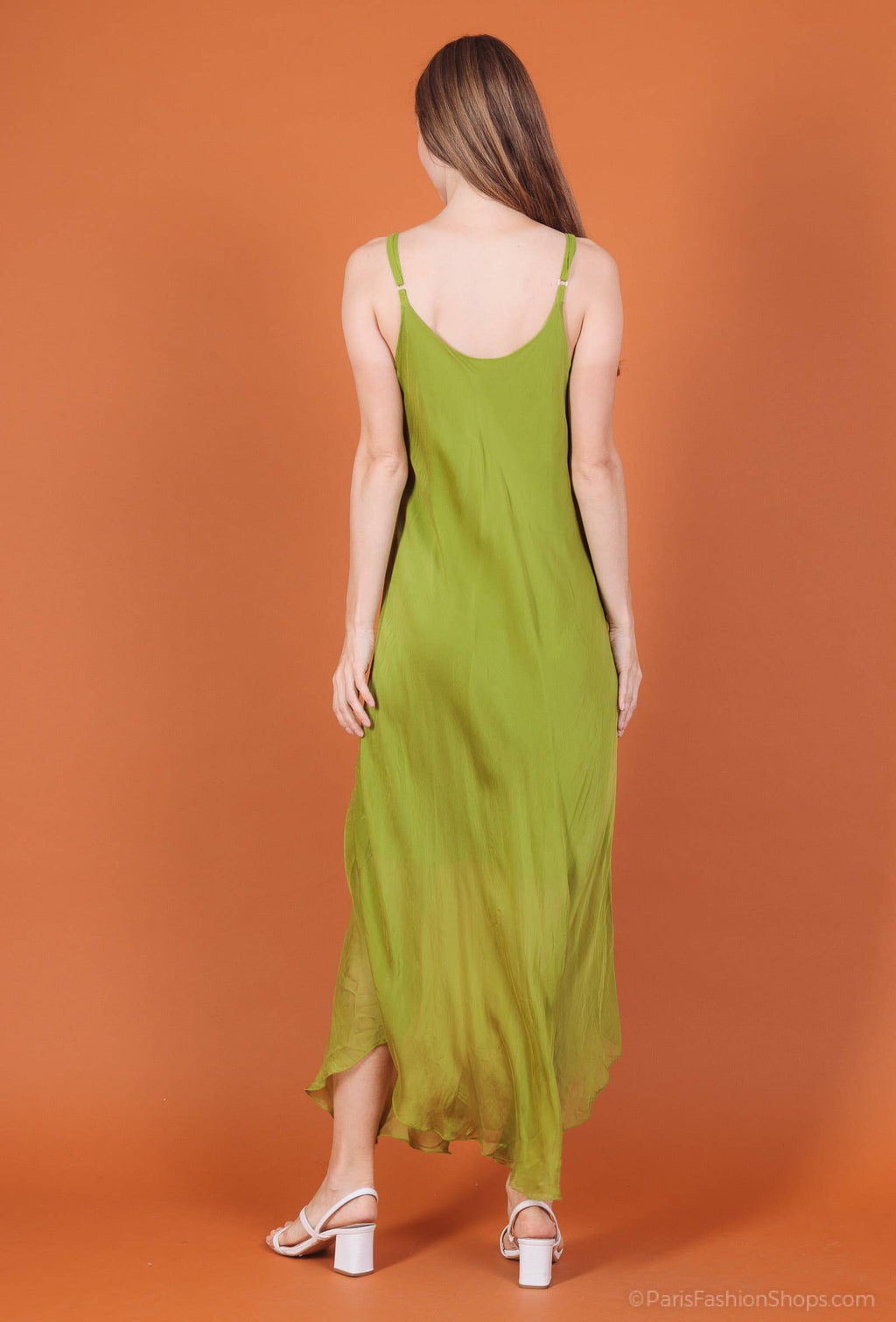 Bias-cut silk dress