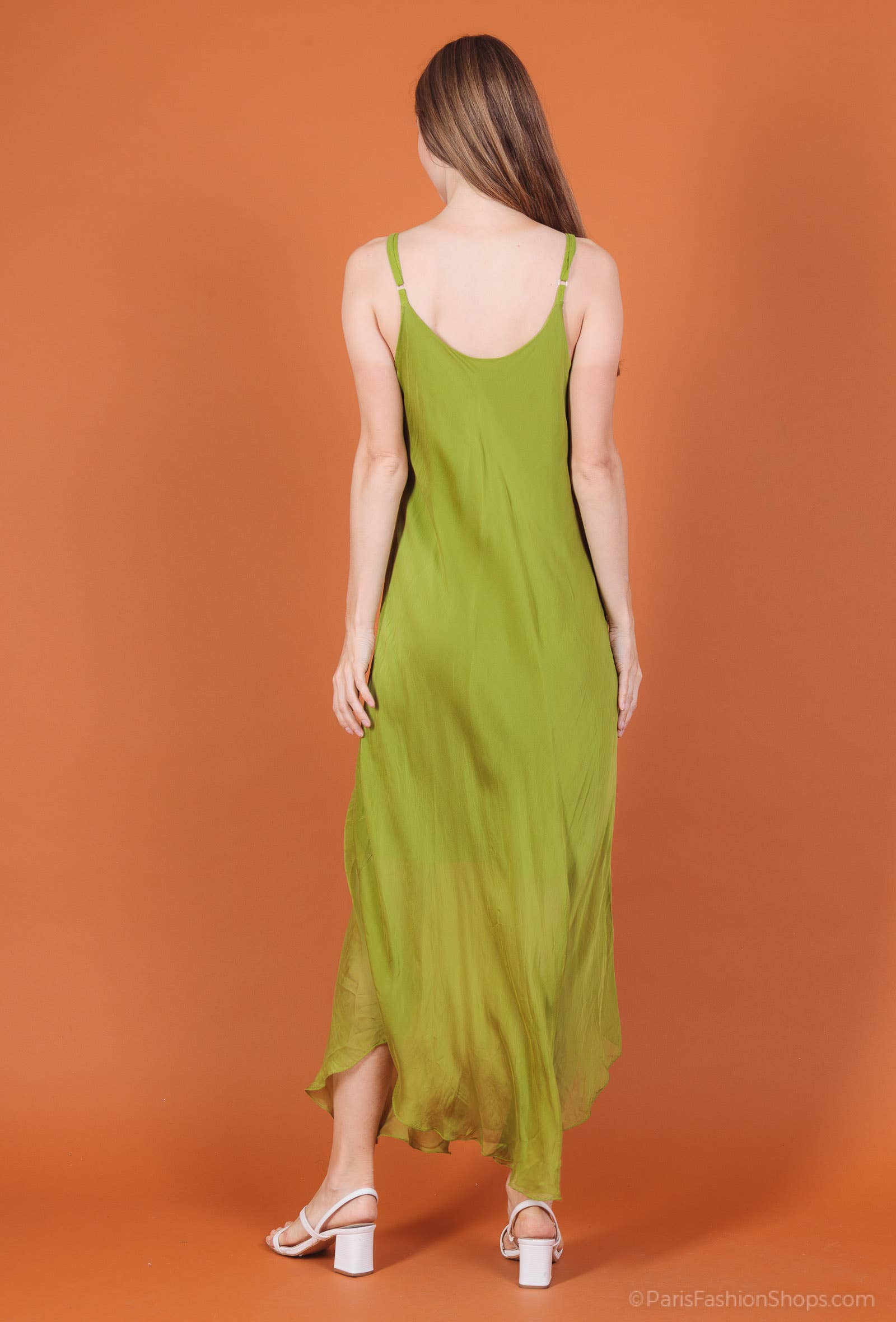 Bias-cut silk dress