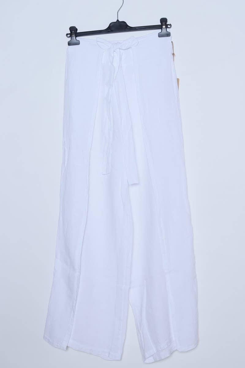 Front Tie Linen Pants