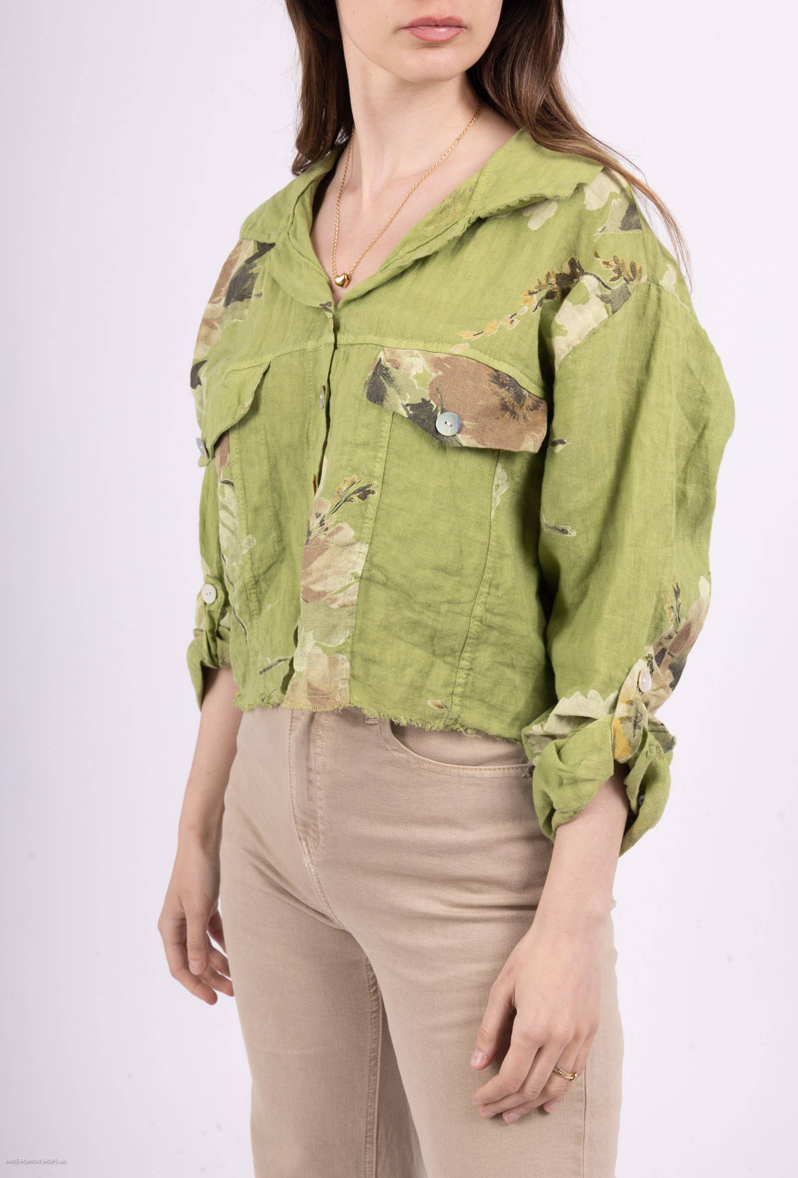 Floral linen jacket