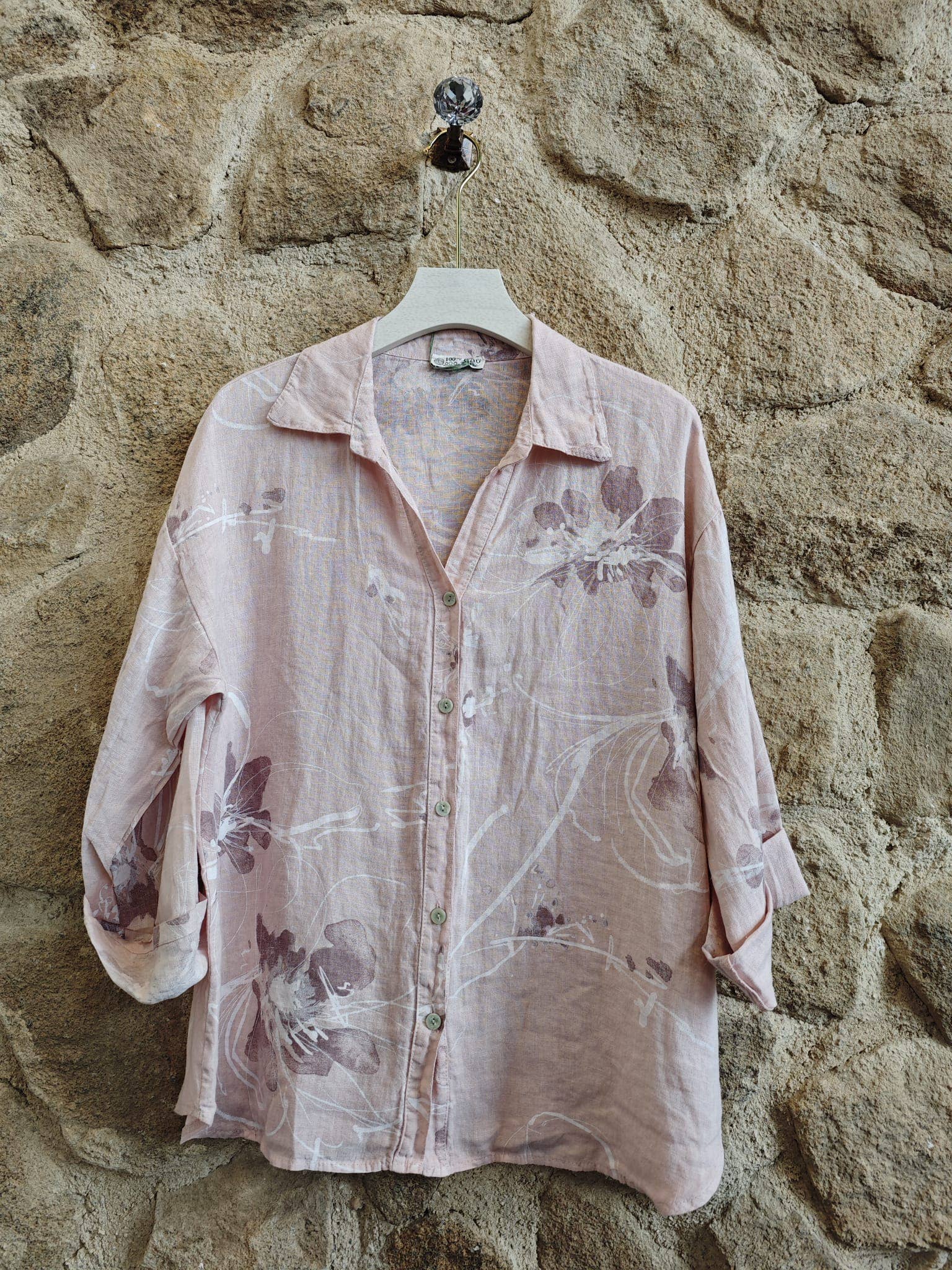 PRINTED 100% LINEN SHIRT