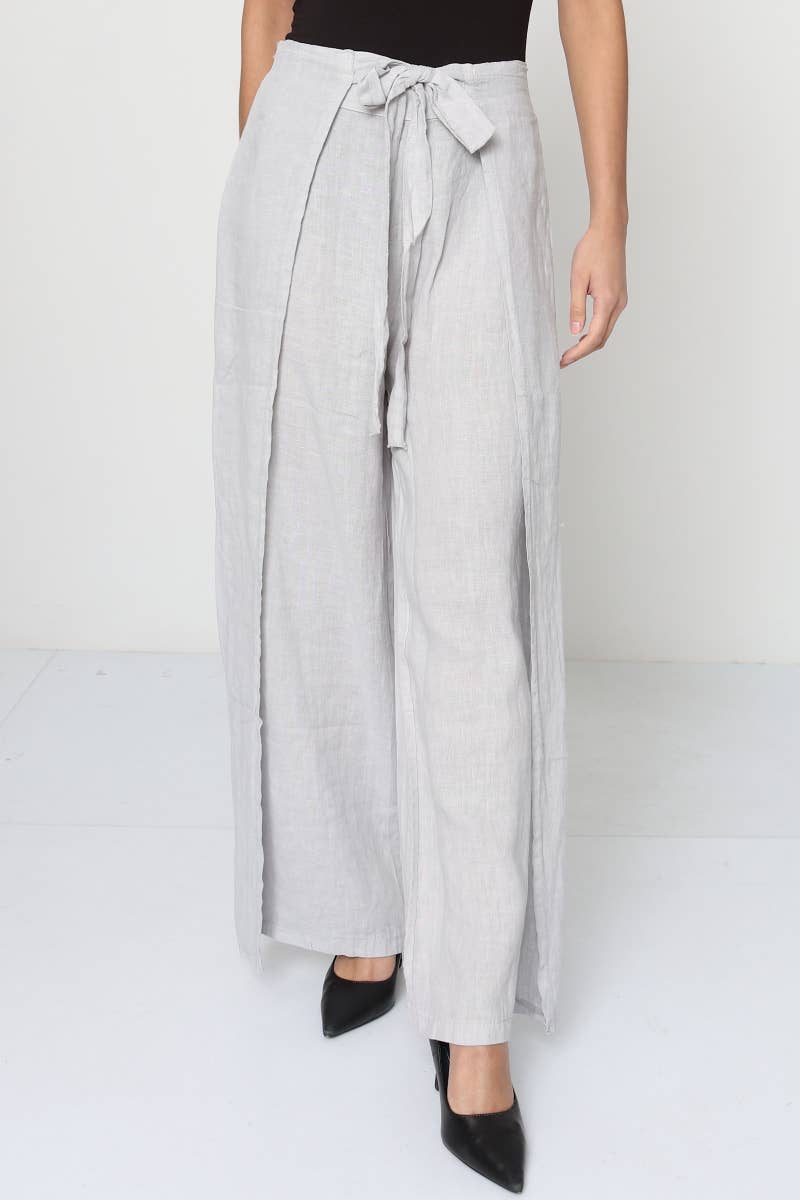 Front Tie Linen Pants