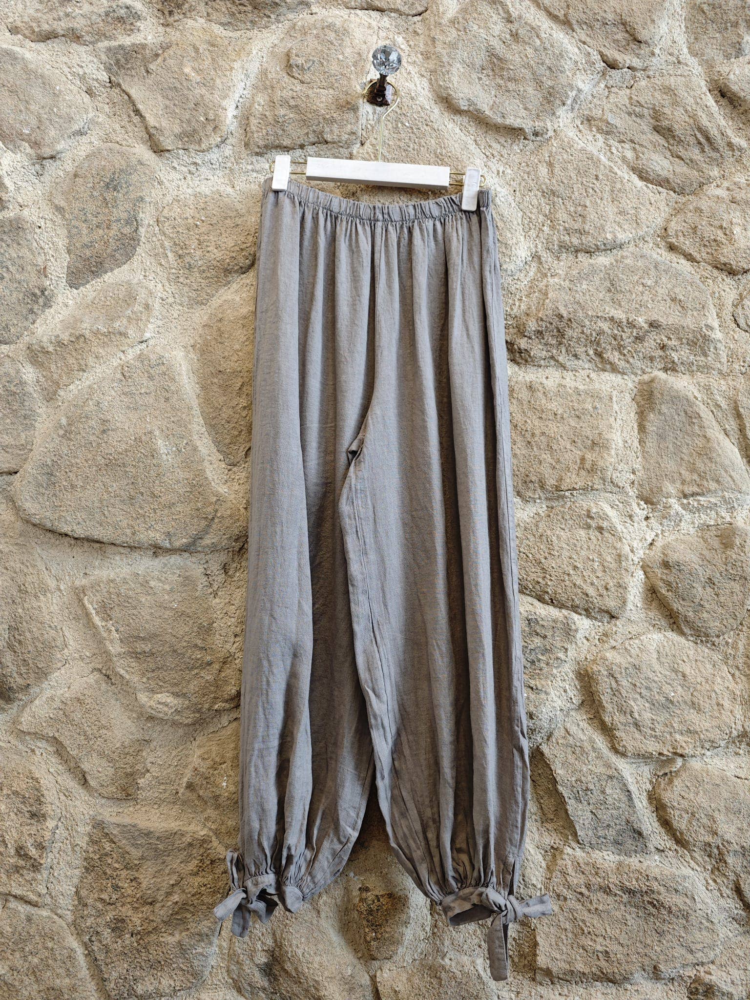 Linen Pants Cuff-Tie