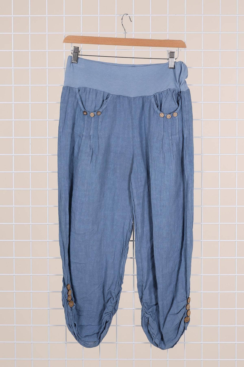 100% LINEN cropped pants