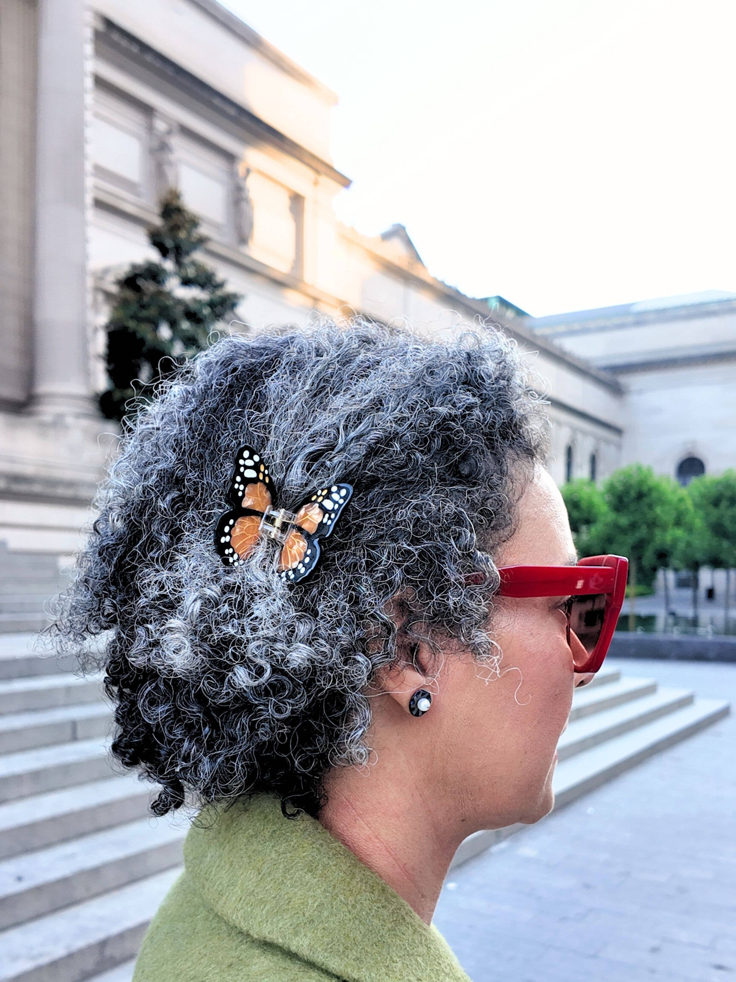 Hand-painted Mini Monarch Claw Clip