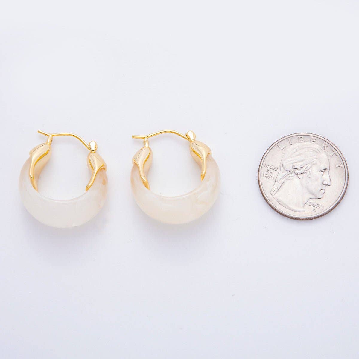 18K GF Resin Hoops