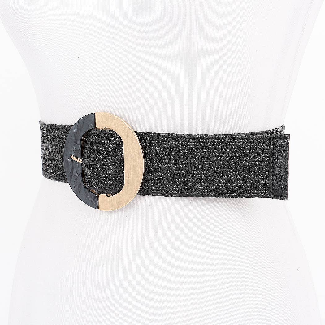 Marble Metal Buckle Stretch Belt