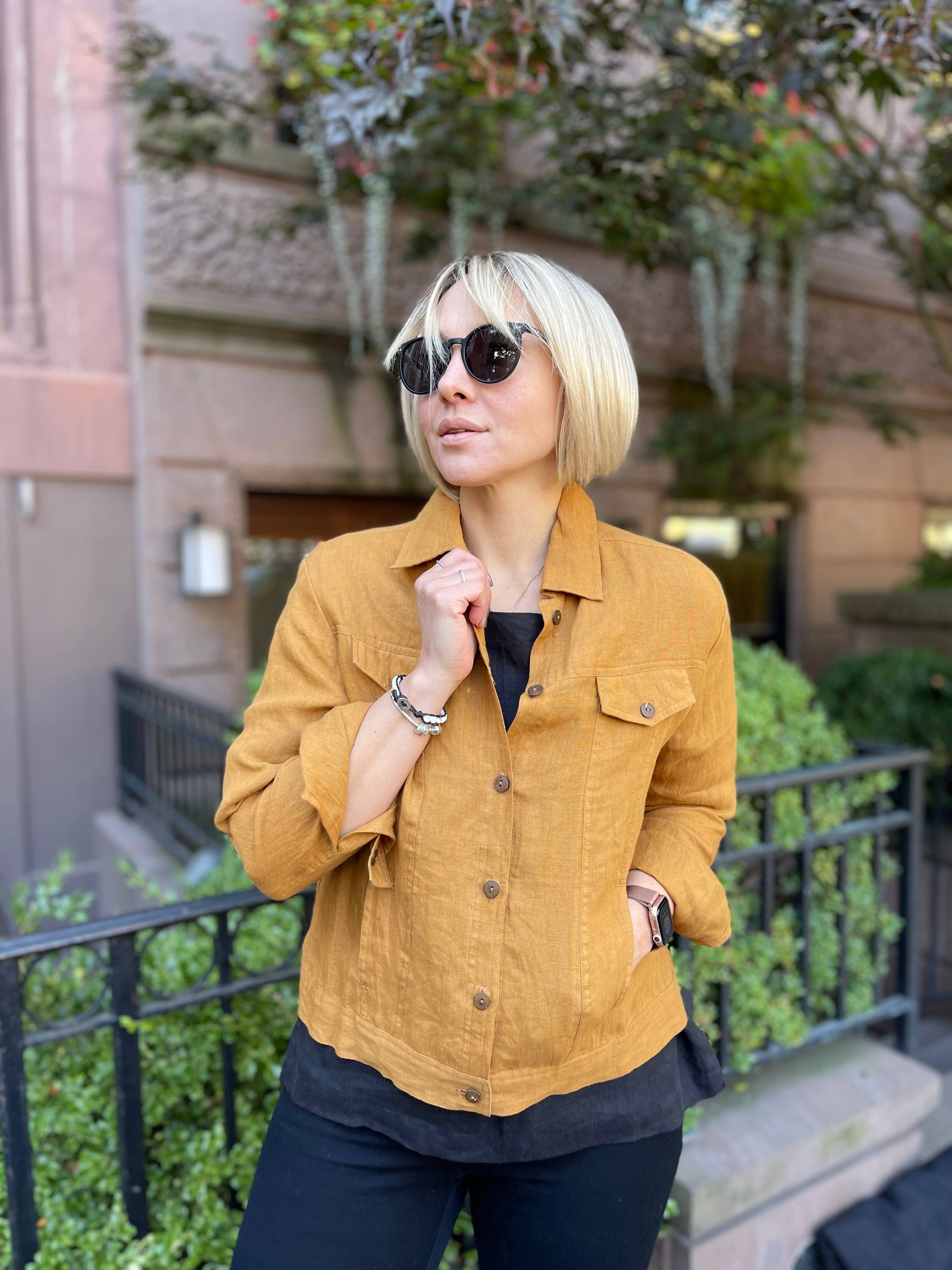 Floral linen jacket