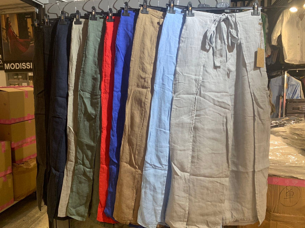 Front Tie Linen Pants