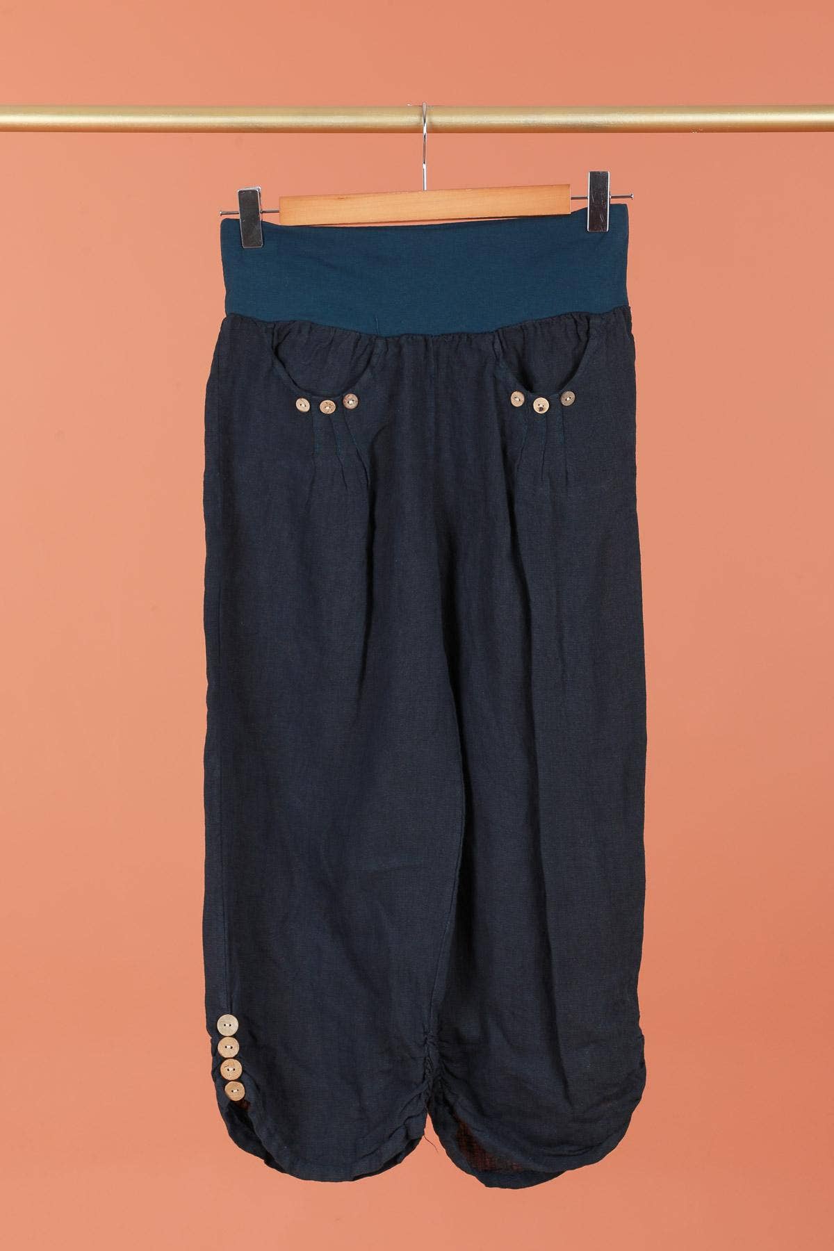 100% LINEN cropped pants
