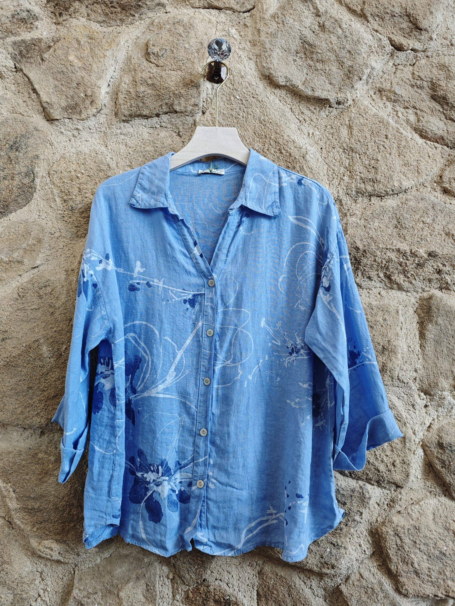 PRINTED 100% LINEN SHIRT