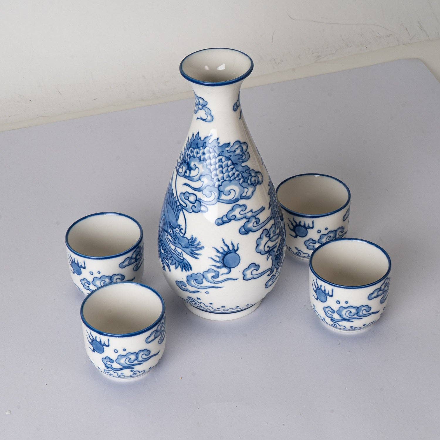 Sake Bottle and 4 Cups Gift Set