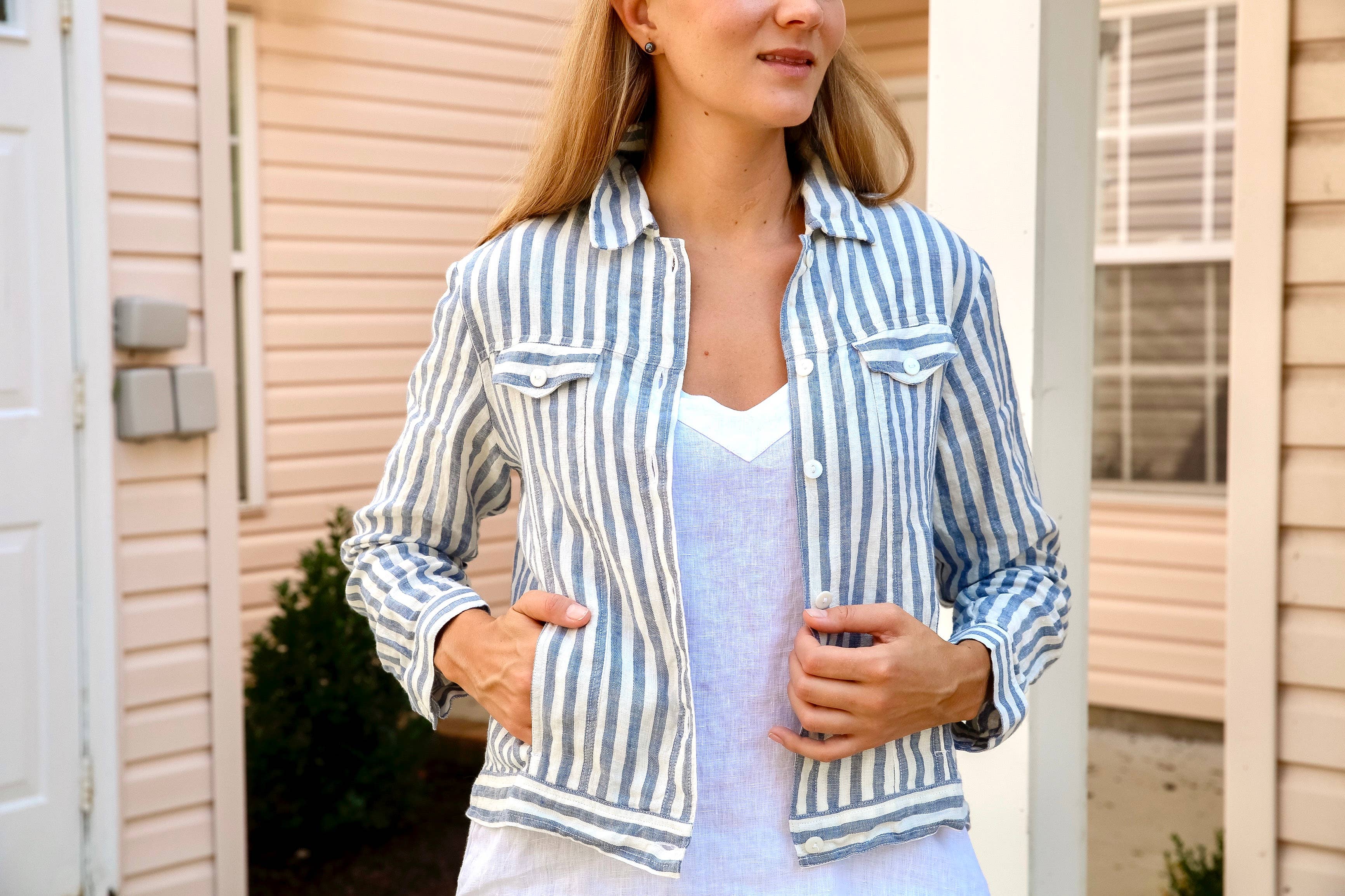 Floral linen jacket