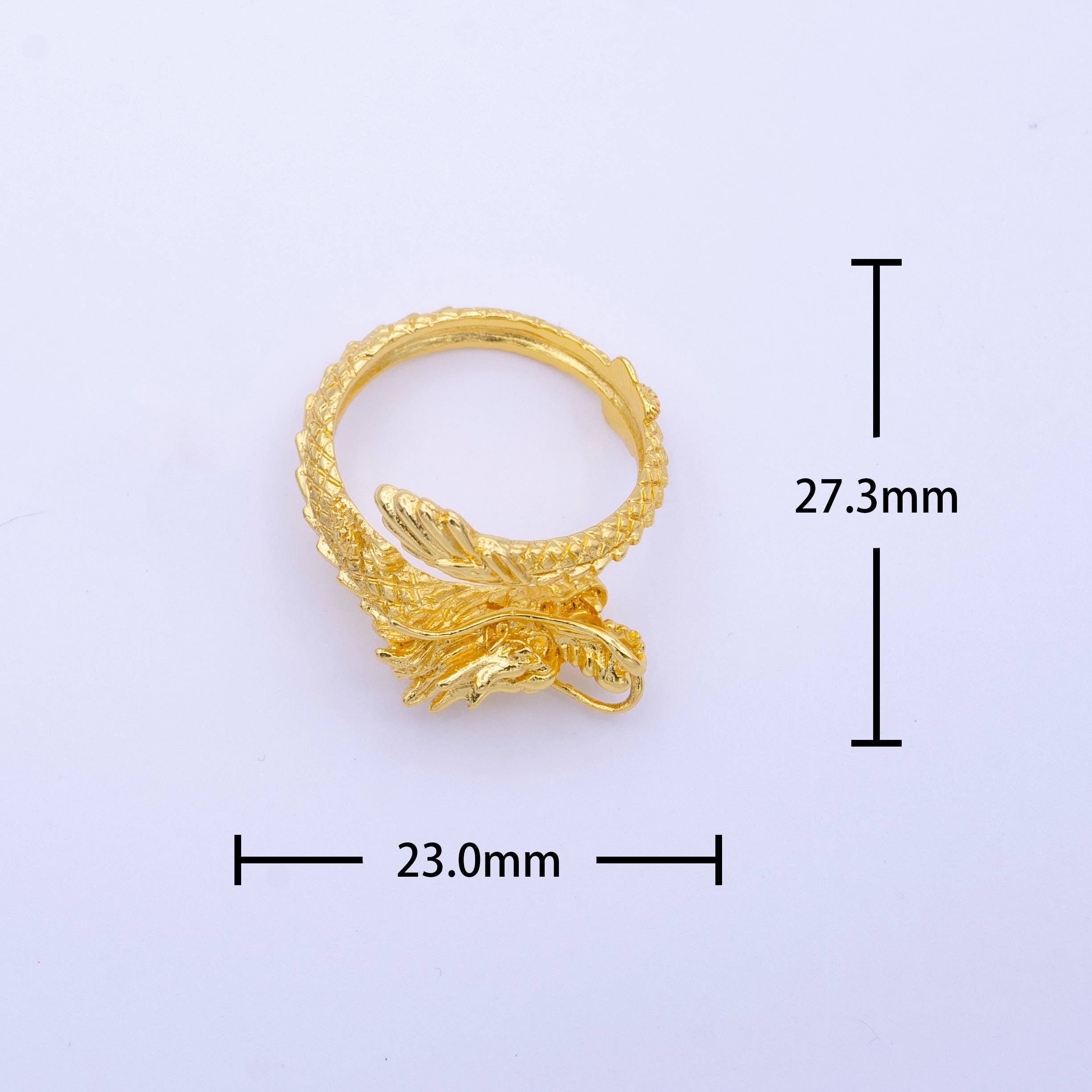 24K Scaled Dragon Ring