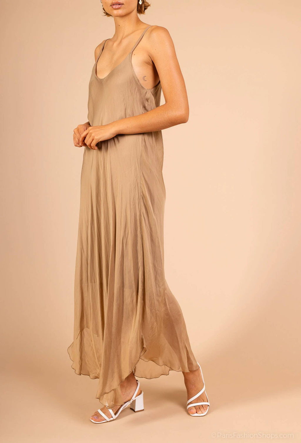 Bias-cut silk dress