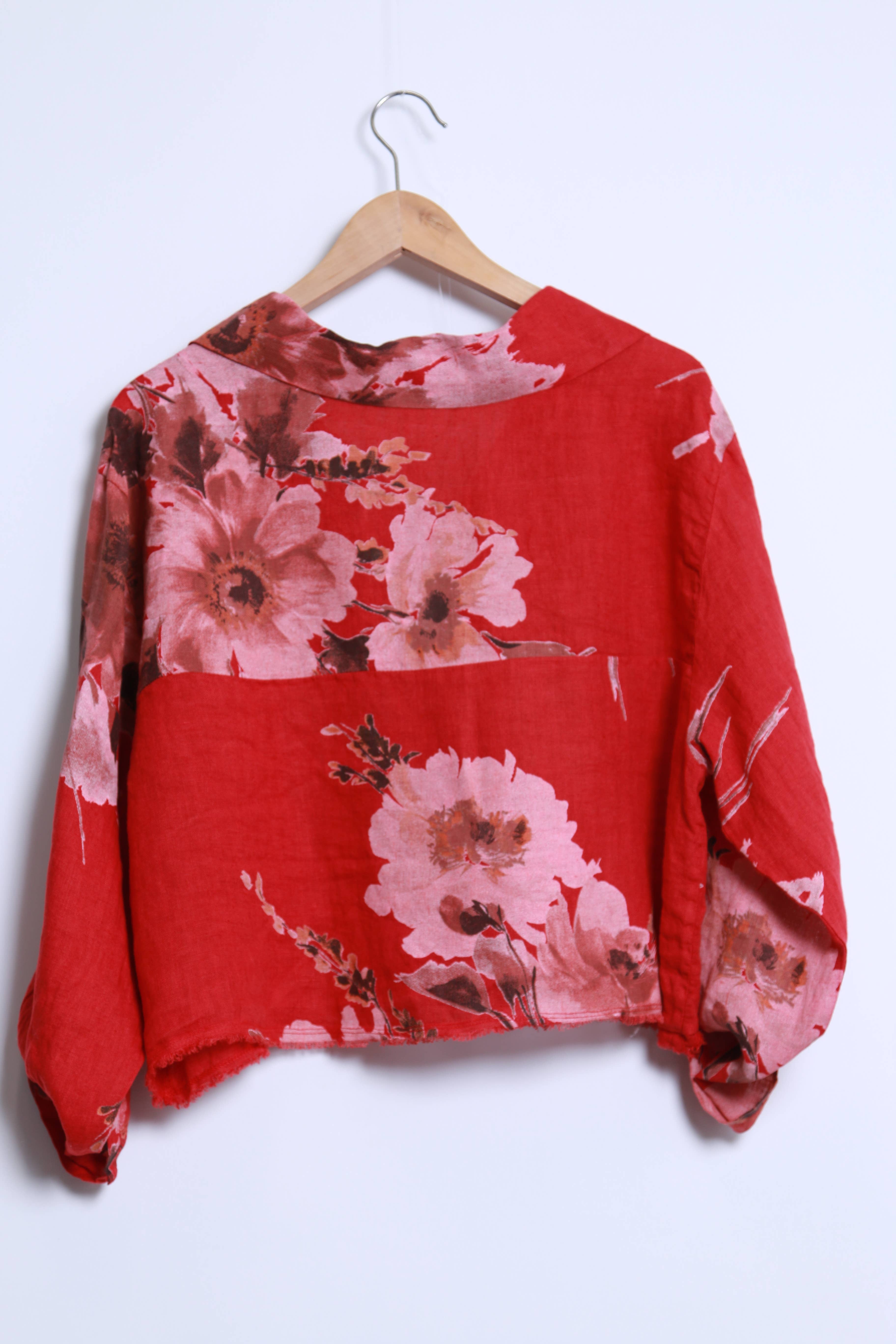 Floral linen jacket