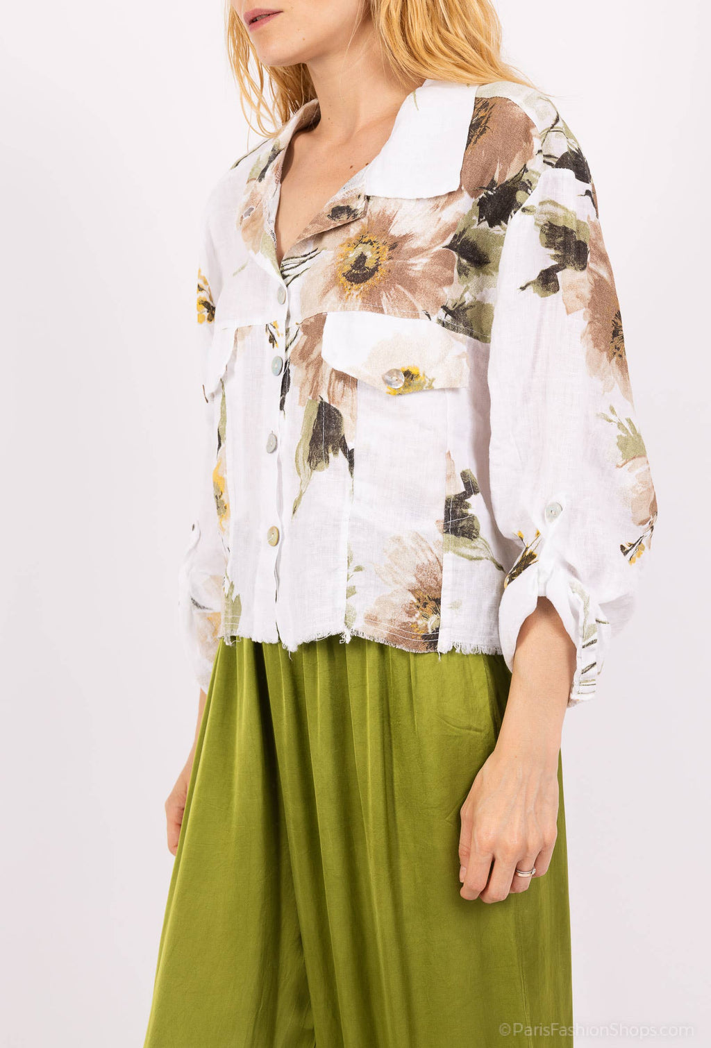 Floral linen jacket
