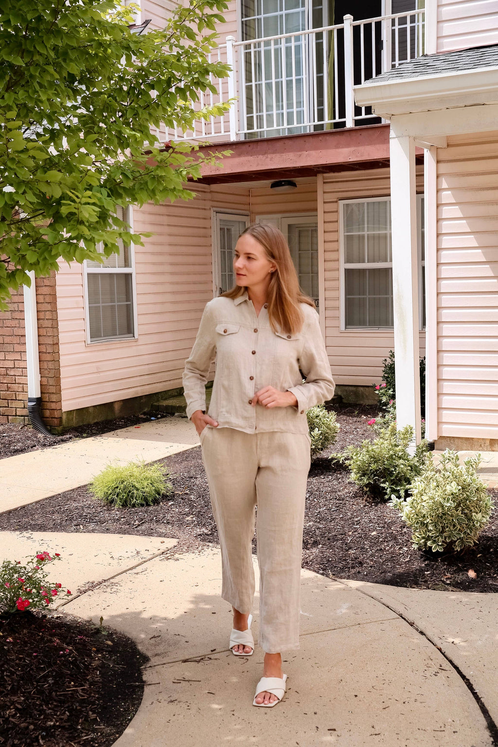 Floral linen jacket