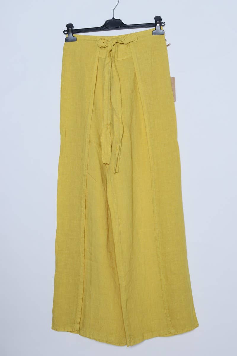 Front Tie Linen Pants