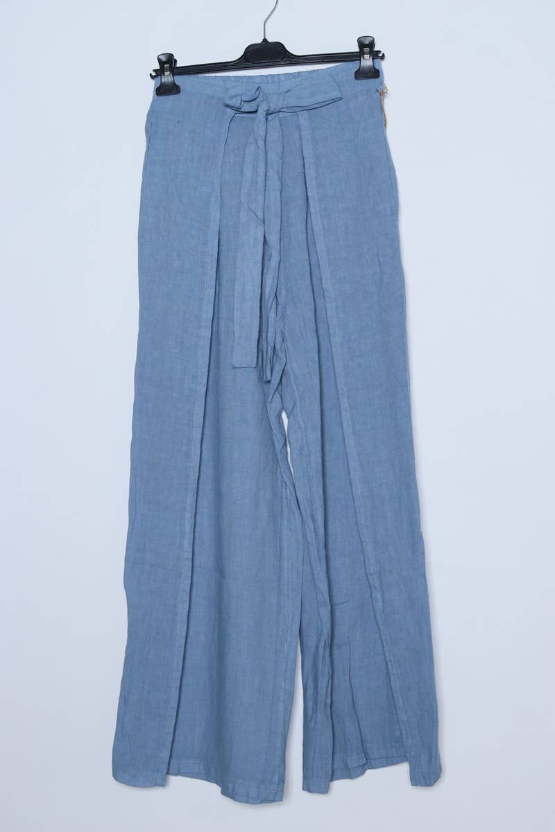 Front Tie Linen Pants