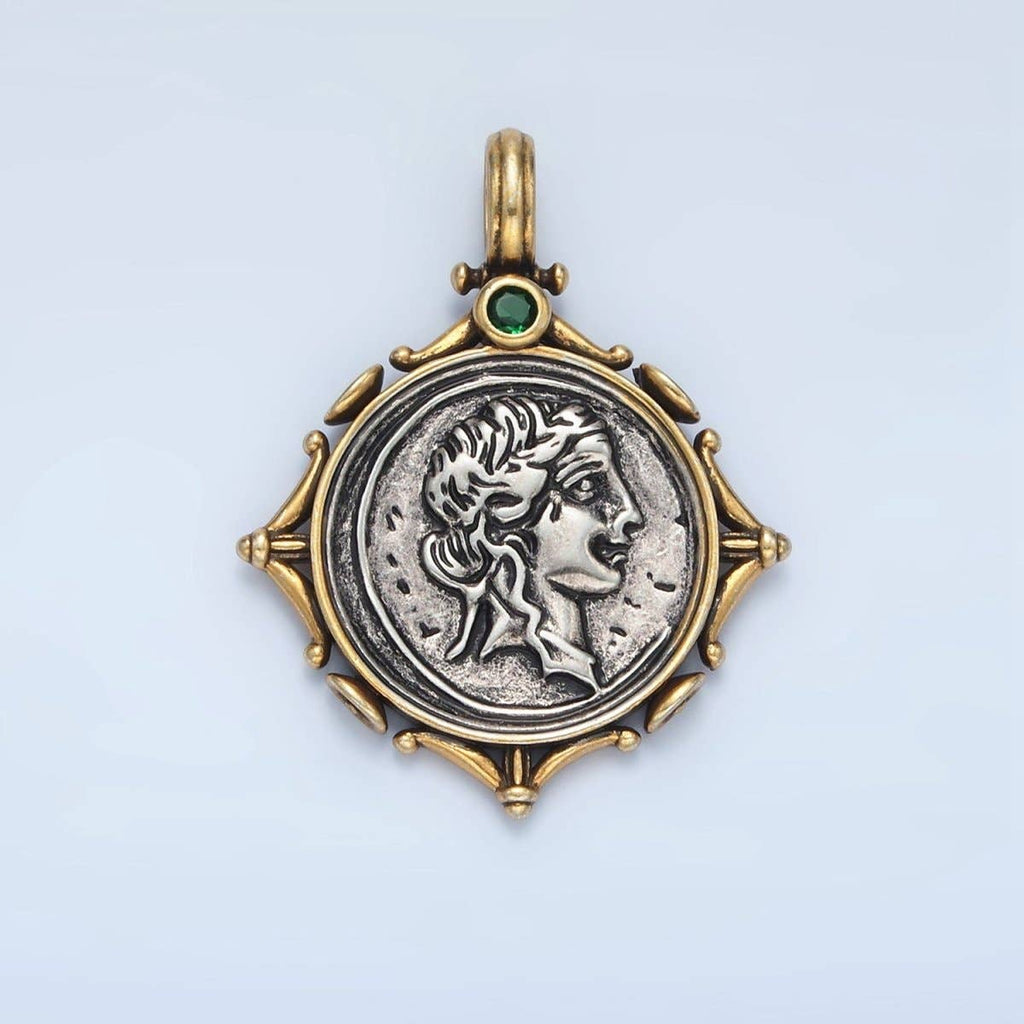 14K GF Greek Coin
