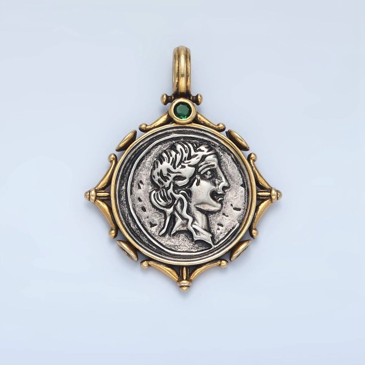 14K GF Greek Coin