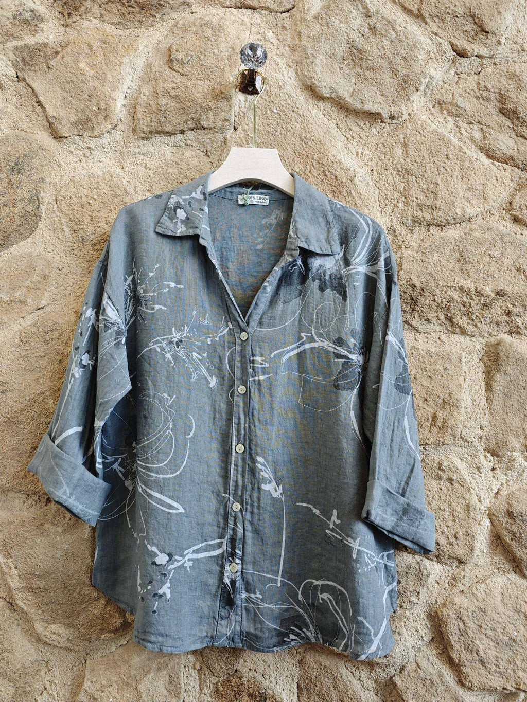 PRINTED 100% LINEN SHIRT