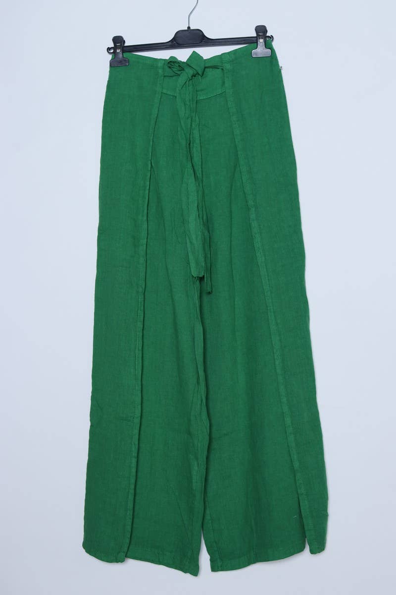 Front Tie Linen Pants