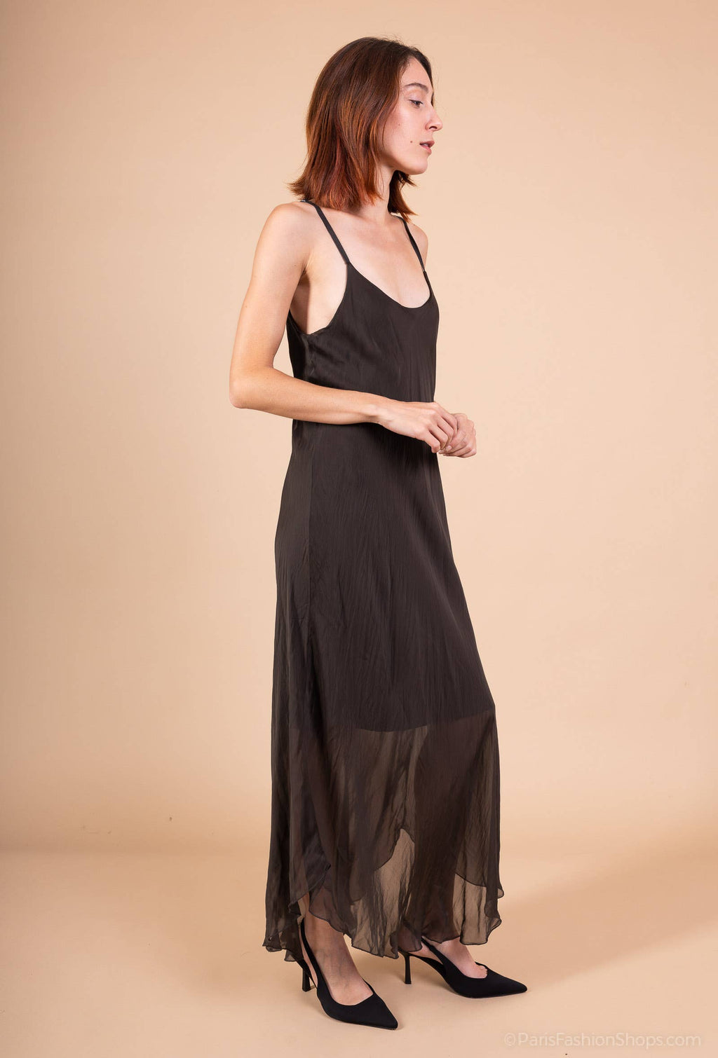 Bias-cut silk dress