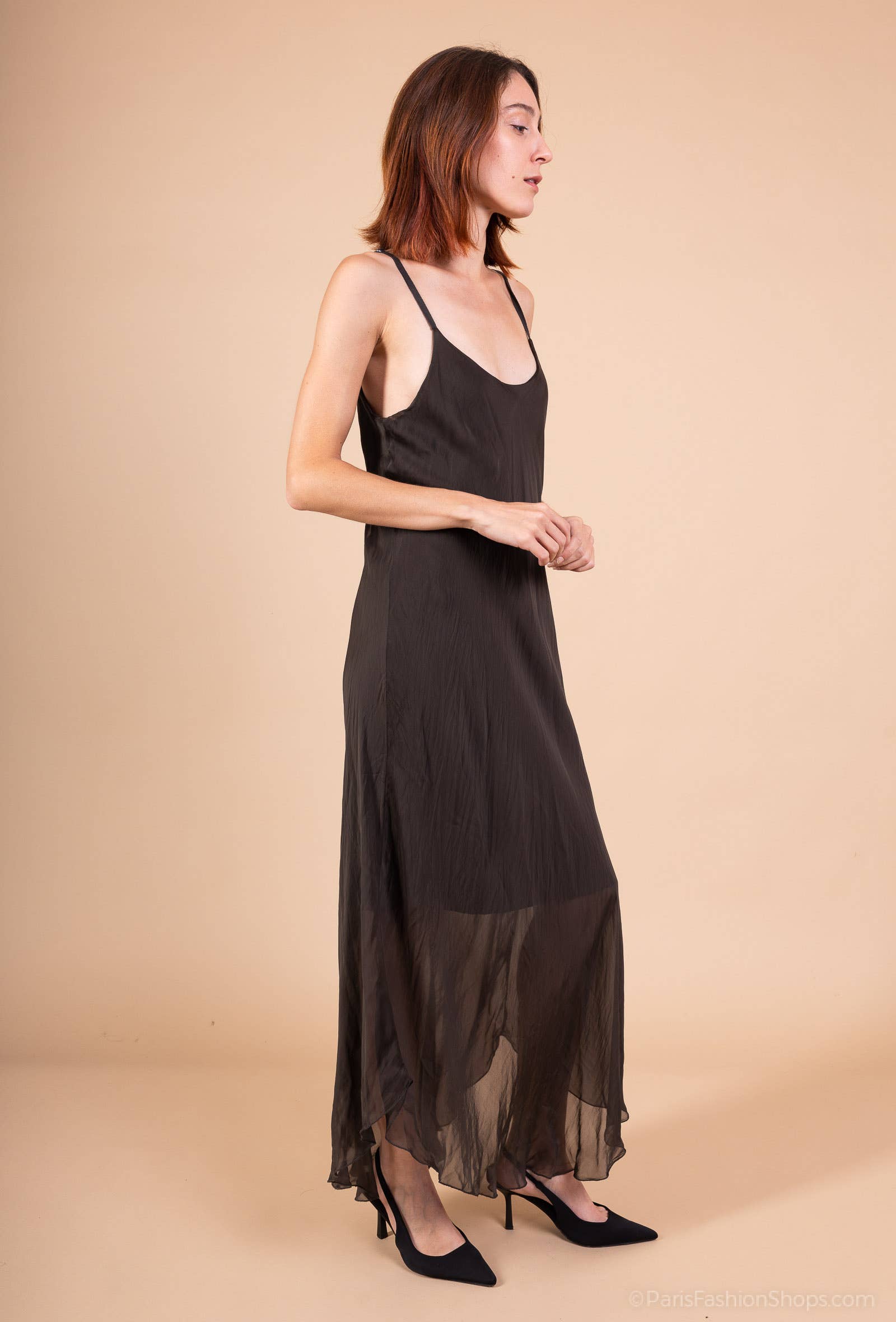 Bias-cut silk dress
