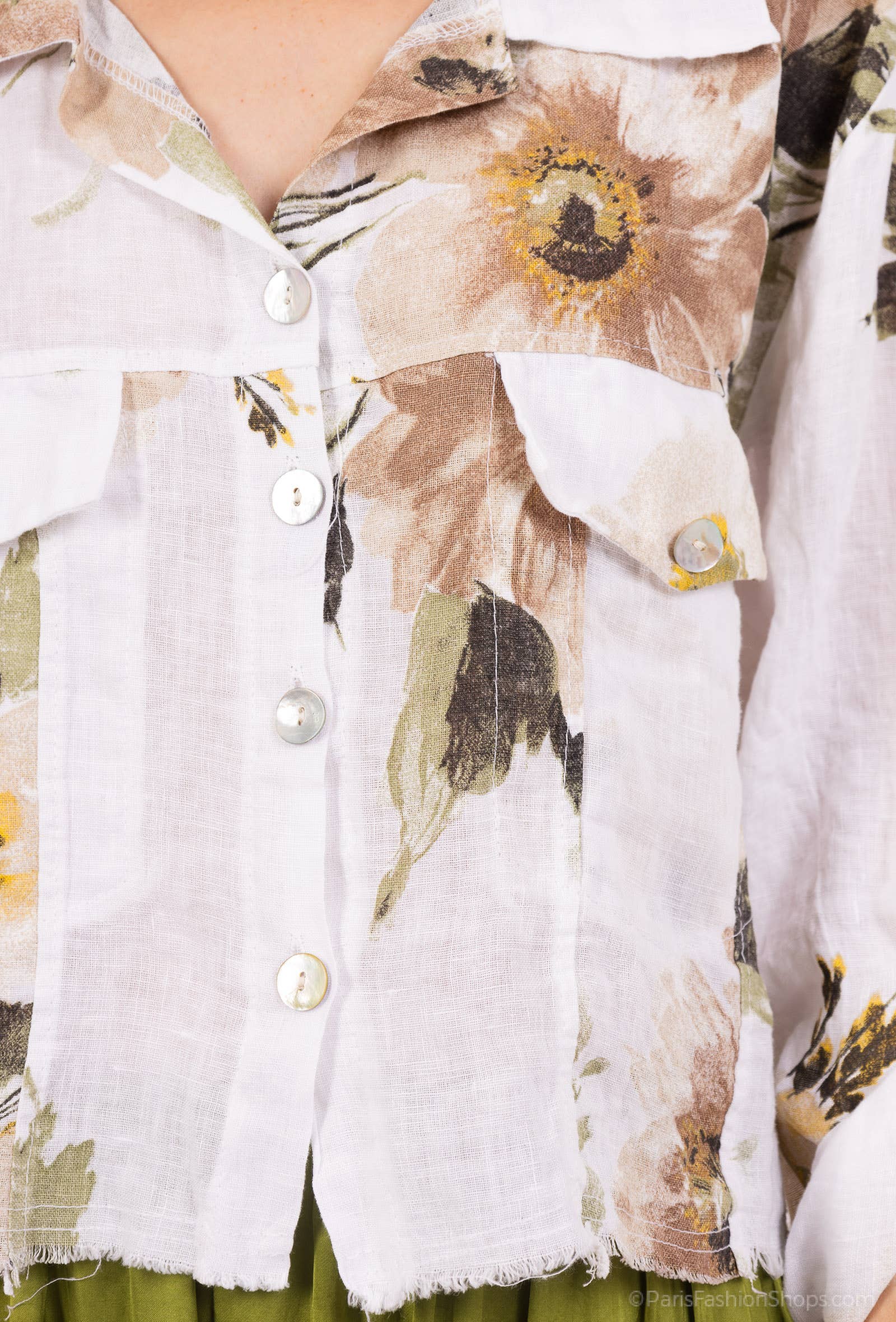 Floral linen jacket
