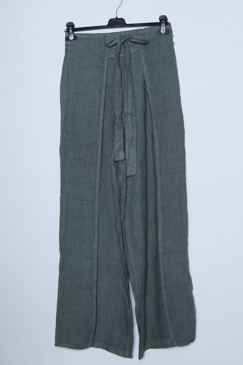 Front Tie Linen Pants
