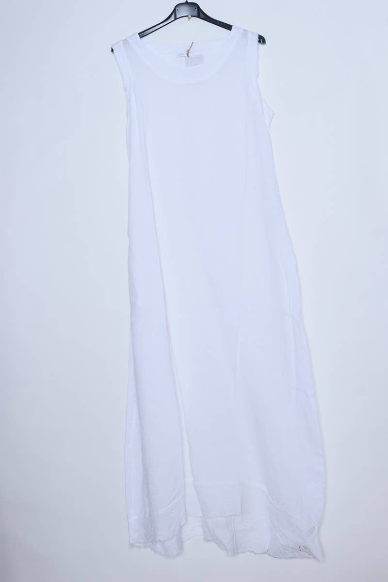 Sleeveless long dress 100% Linen