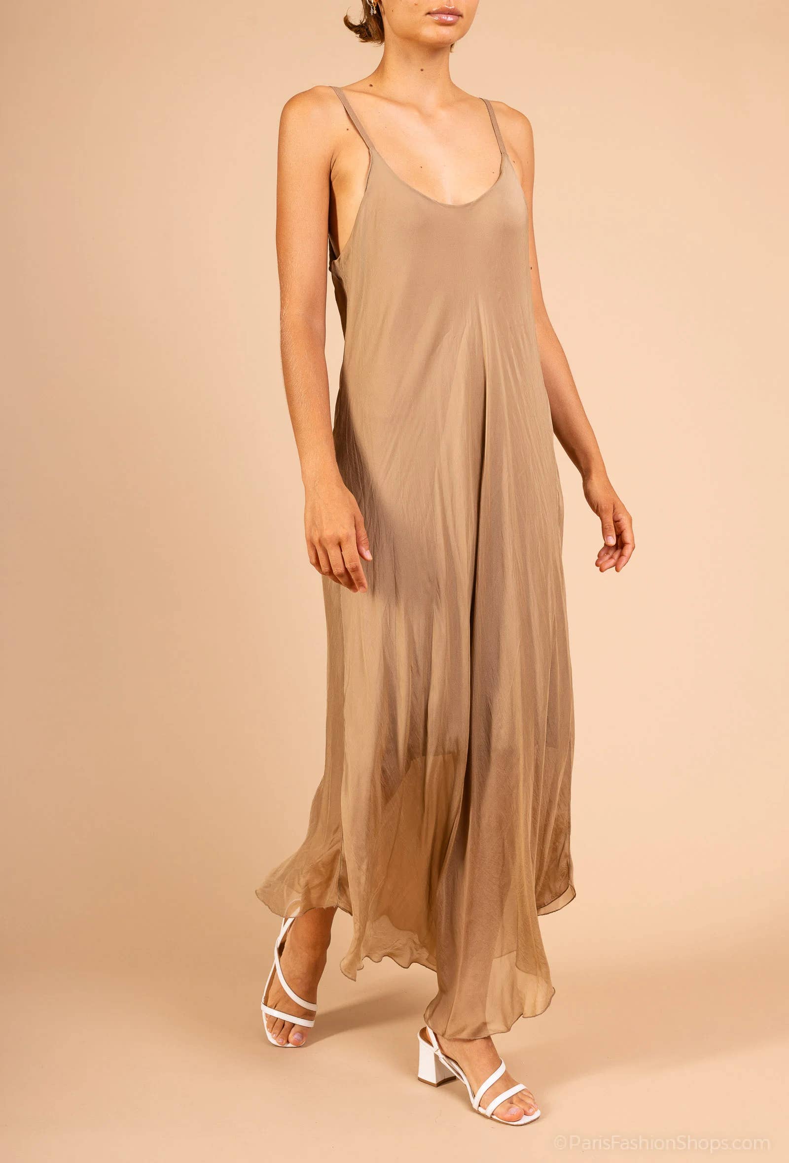 Bias-cut silk dress