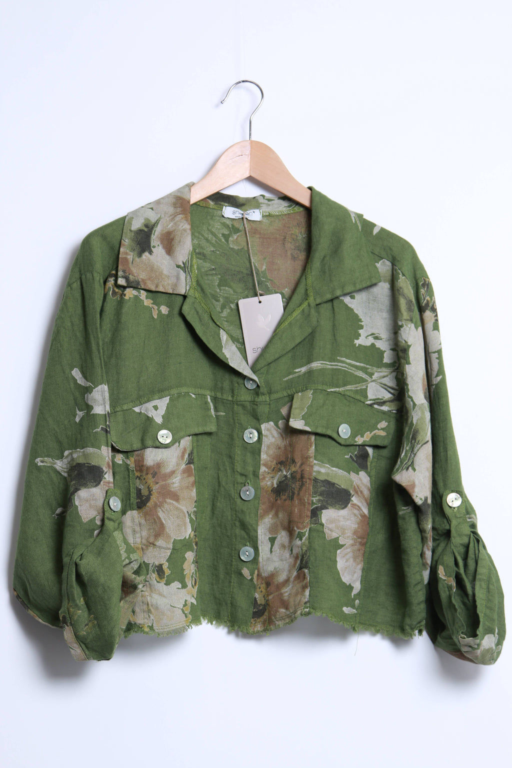 Floral linen jacket